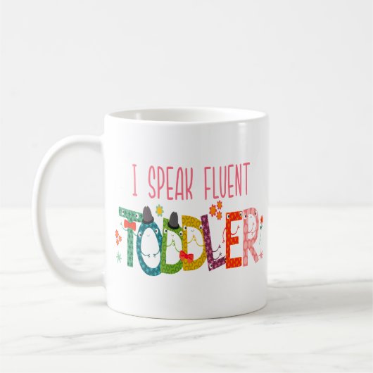 Ik spreek Fluent Toddler - mam, dagschoolcadeau Koffiemok (Links)