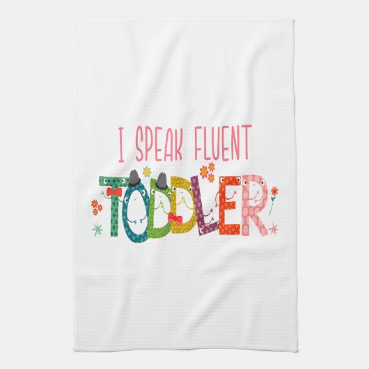 Ik spreek Fluent Toddler - mam, dagschoolcadeau Theedoek (Verticaal)