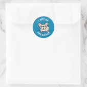 Ik spreek frank - blauw ronde sticker (Tas)