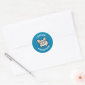 Ik spreek frank - blauw ronde sticker (Envelop)