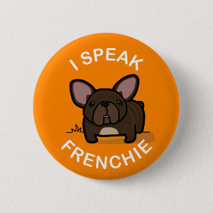 Ik spreek frank - Oranje Ronde Button 5,7 Cm