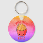 Ik spreek Frans Fries Funny Fries Sleutelhanger (Voorkant)