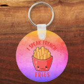 Ik spreek Frans Fries Funny Fries Sleutelhanger (Voorkant)