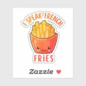Ik spreek Frans Fries Funny Fries Sticker (Vel)