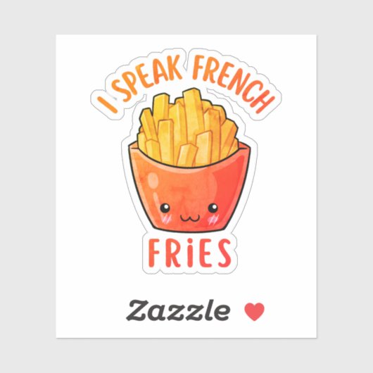 Ik spreek Frans Fries Funny Fries Sticker (Vel)