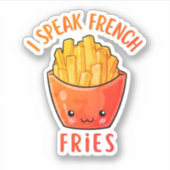 Ik spreek Frans Fries Funny Fries Sticker (Voorkant)