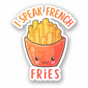 Ik spreek Frans Fries Funny Fries Sticker
