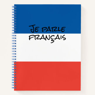 Ik spreek Frans met de kleuren van de Franse vlag Notitieboek
