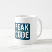 Ik spreek G-Code CNC Machinist Programmeur Grappig Koffiemok (Voorkant rechts)