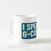 Ik spreek G-Code CNC Machinist Programmeur Grappig Koffiemok (Voorkant links)