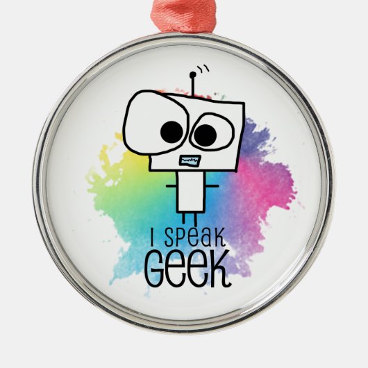 Ik spreek Geek Metalen Ornament (Voorkant)