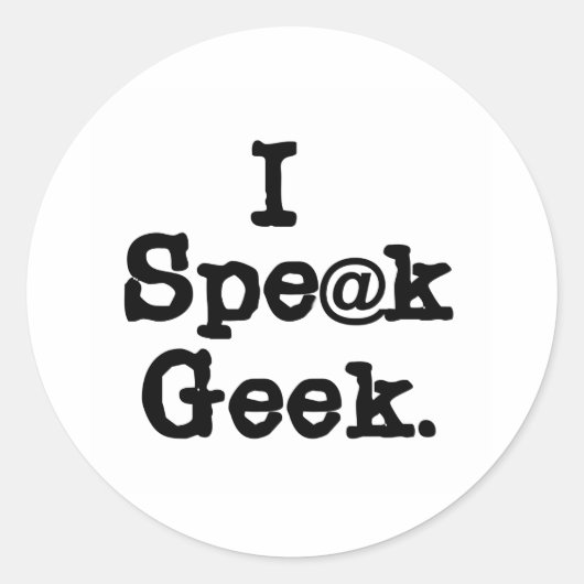 Ik spreek Geek Ronde Sticker (Voorkant)
