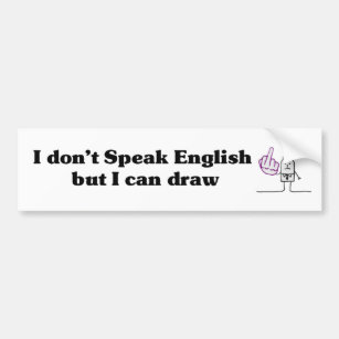 Ik spreek geen Engels - Bumpersticker