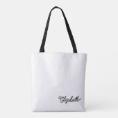 "Ik spreek geen gebroken" zwarte vrouw Shush Tote Bag (Achterkant)