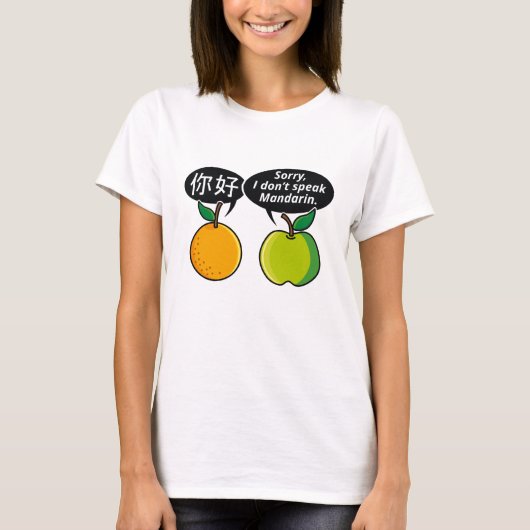 Ik spreek geen Mandarijn. T-shirt (Voorkant)