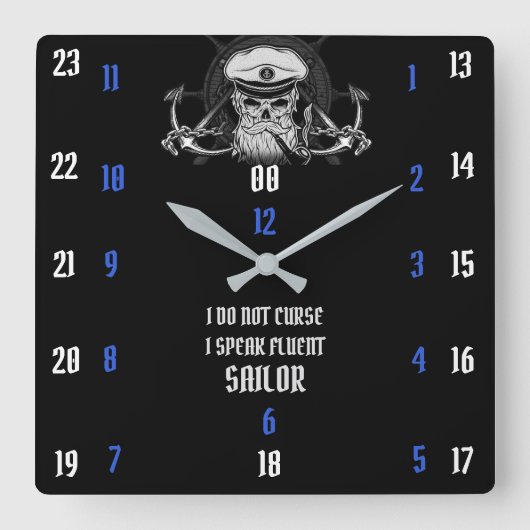 IK SPREEK GEEN VLOEISTOFFER VIERKANTE KLOK (Voorkant)