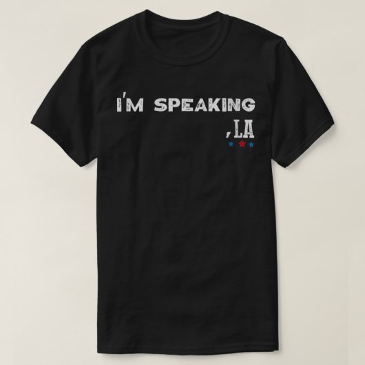 Ik spreek hier over Comma La Kamala Harris Funny V T-shirt (Design voorkant)
