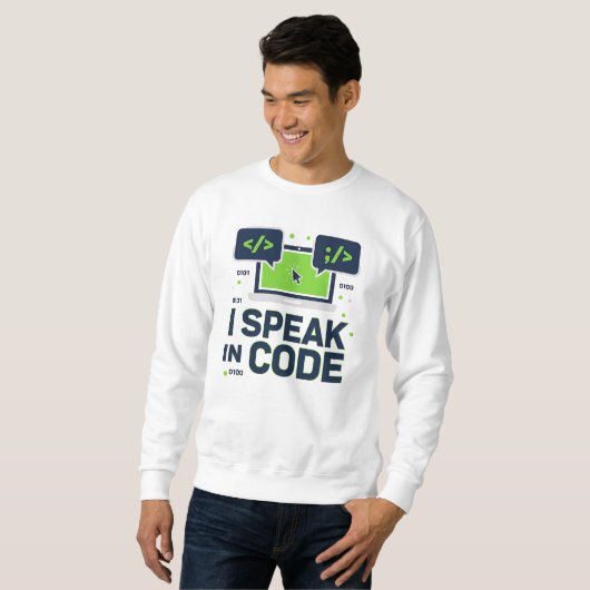 Ik spreek in code – Grappig programmeur & ontwikke Trui (Voorkant volledig)