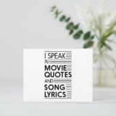 Ik spreek in Filmoffertes en Song Lyrics Briefkaart (Staand voorkant)