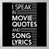 Ik spreek in Filmoffertes en Song Lyrics Poster (Voorkant)