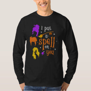 Ik spreek je Broomstic Witch Sisters aan T-shirt