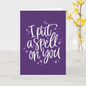 Ik spreek je Paarse Halloween Kaart (Gele Bloem)