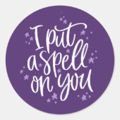 Ik spreek je Paarse Halloween Ronde Sticker (Voorkant)