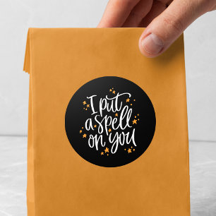 Ik spreek je zwart en Oranje Halloween Ronde Sticker