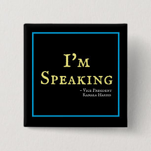 Ik spreek Kamala Harris 2024 Vierkante Button 5,1 Cm