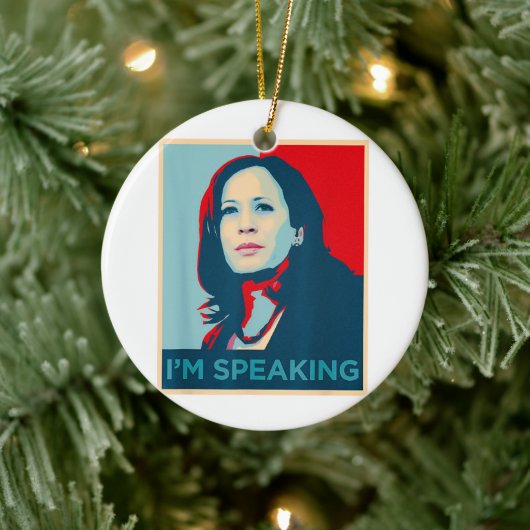 Ik spreek Kamala Harris Keramisch Ornament (Boom)
