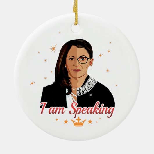 Ik spreek Kamala Harris Notorious Rbg Kerstmis Keramisch Ornament (Achterkant)