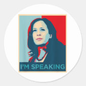 Ik spreek Kamala Harris Ronde Sticker (Voorkant)