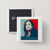 Ik spreek Kamala Harris Vierkante Button 5,1 Cm (Voorkant /achterkant)