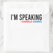 Ik spreek, Kamala Quote, Kamala Harris Rechthoekige Sticker (Tas)