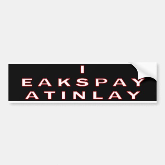 Ik spreek Latijn Bumpersticker (Voorkant)