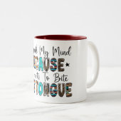 Ik spreek mijn mening tweekleurige koffiemok (Voorkant rechts)