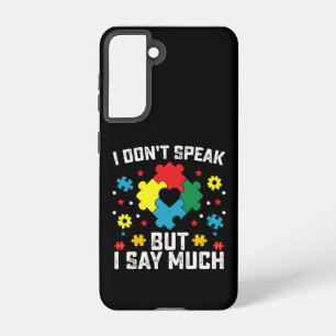Ik spreek niet, maar ik zeg veel autisme bewustzij samsung galaxy hoesje
