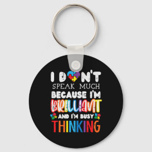 Ik spreek niet veel autisme-bewustzijn Autistic Bo Sleutelhanger