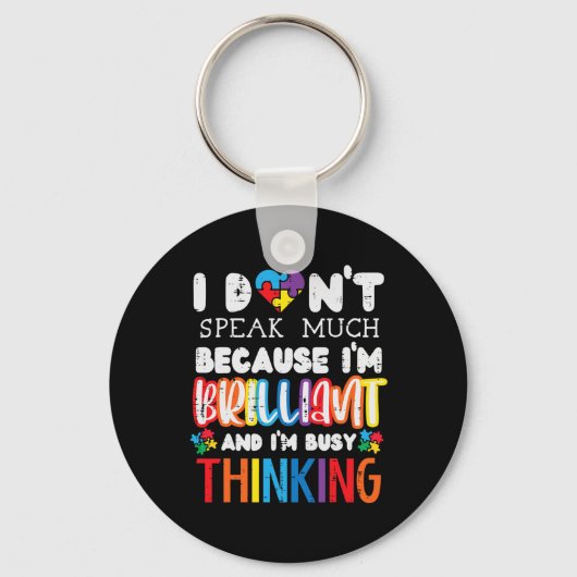 Ik spreek niet veel autisme-bewustzijn Autistic Bo Sleutelhanger (Voorkant)