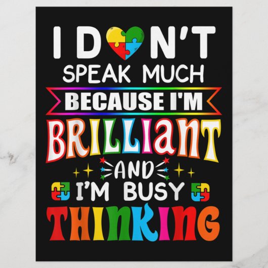 Ik spreek niet veel briljant autisme autistisch flyer (Voorkant)