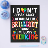 Ik spreek niet veel briljant autisme autistisch flyer (Enkel)