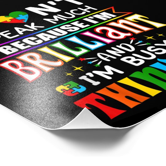 Ik spreek niet veel briljant autisme autistisch foto afdruk (Hoek)