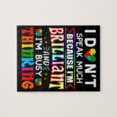 Ik spreek niet veel briljant autisme autistisch legpuzzel (Horizontaal)