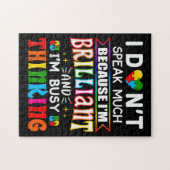 Ik spreek niet veel briljant autisme autistisch legpuzzel (Horizontaal)
