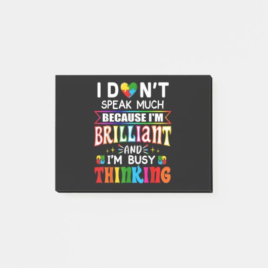 Ik spreek niet veel briljant autisme autistisch post-it® notes (Voorkant)