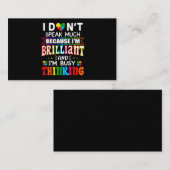 Ik spreek niet veel briljant autisme autistisch visitekaartje (Voorkant / Achterkant)