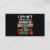 Ik spreek niet veel briljant autisme autistisch visitekaartje (Voorkant)