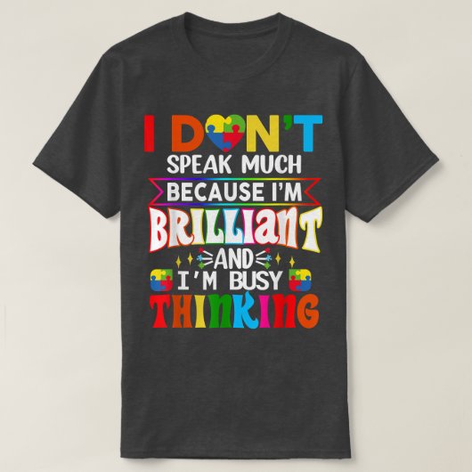 Ik spreek niet veel briljante Autisme Autistic Boy T-shirt (Design voorkant)