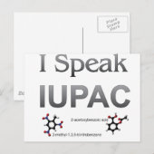 Ik spreek over IUPAC-chemische nomenclatuur Briefkaart (Voorkant / Achterkant)