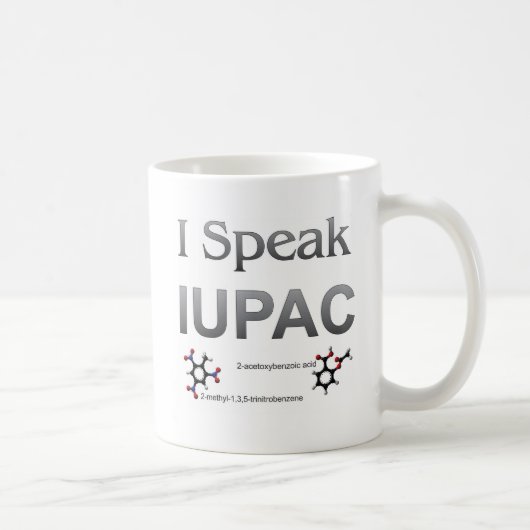 Ik spreek over IUPAC-chemische nomenclatuur Koffiemok (Rechts)